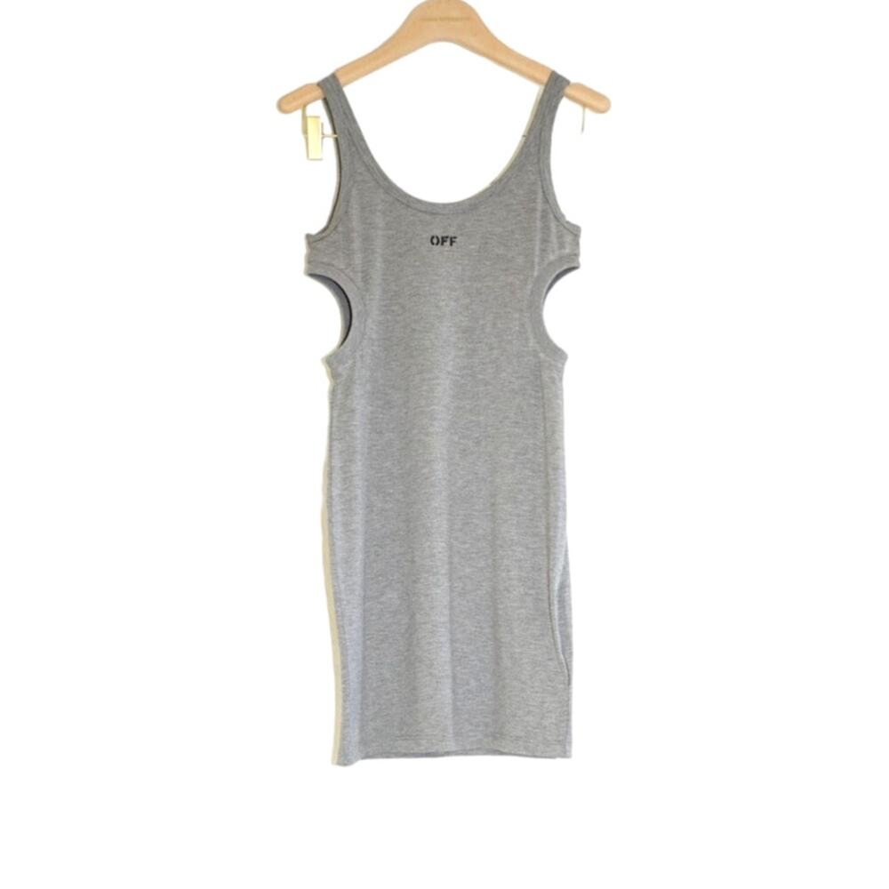 Off-White c/o Virgil Abloh - "OFF" Cut Out Mini Dress Gray / Size 40 (S or US 2)